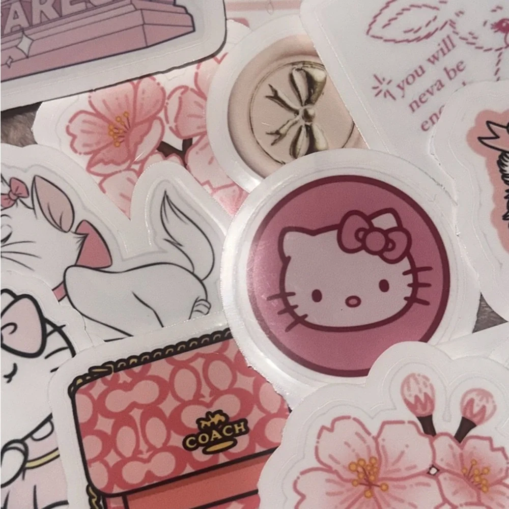 Coach Pink and White Sticker Set